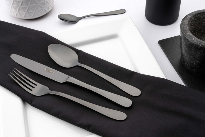 Grunwerg Black 16 Piece Cutlery Set For 4 People