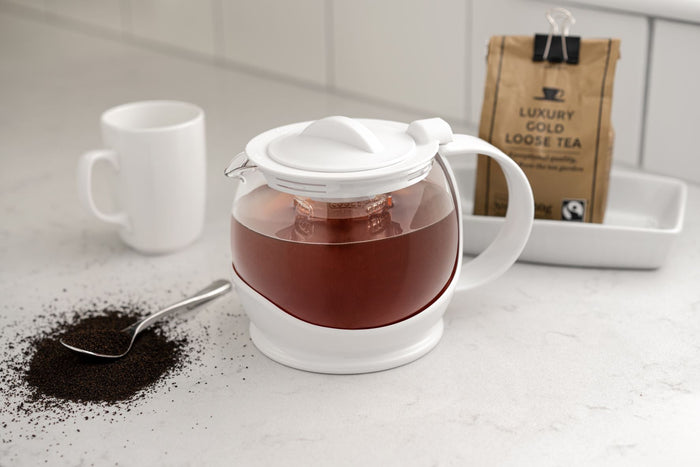 Grunwerg Café Olé 1.2L White Infuser Teapot
