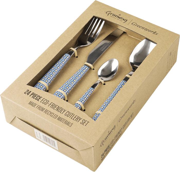 Grunwerg Greenworks 24 Piece Cutlery Set Tiles