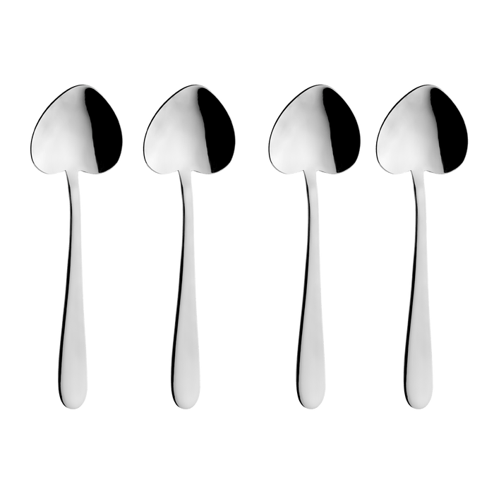 Grunwerg Windsor 18/0 4 Heart Shape Tea Spoons