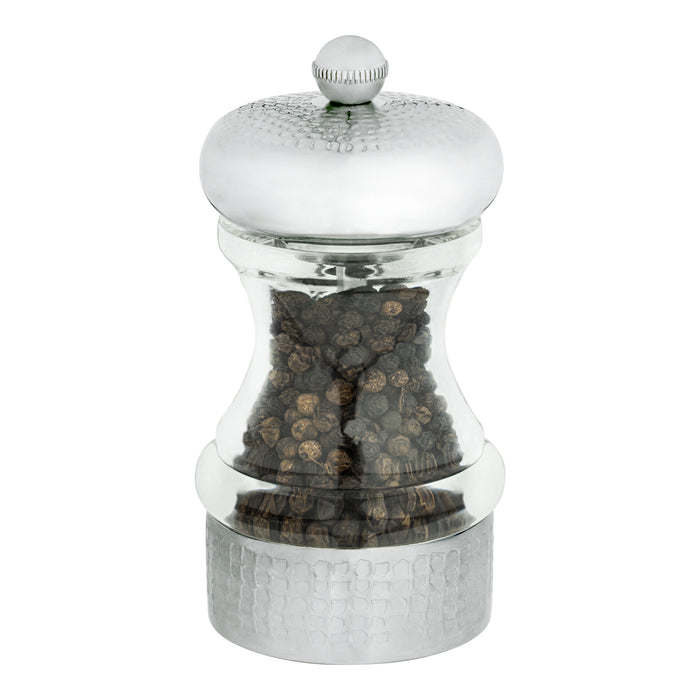 grunwerg Hammered Salt or Pepper Mill Mirror Stainless Steel 14cm