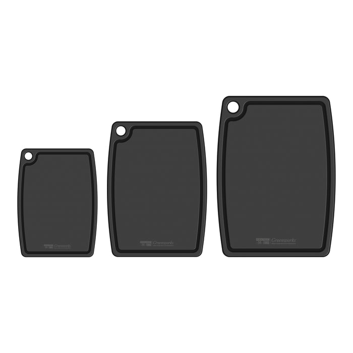 Grunwerg RF Greenworks Set Of 3 S/M/L RPP Cutting Boards Black