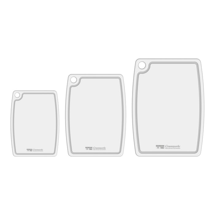 grunwerg RF Greenworks Set of 3 S/M/L rPP Cutting Boards White
