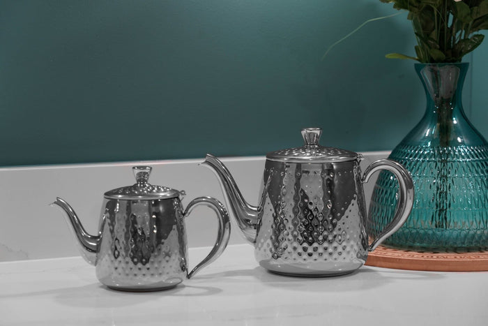 Grunwerg Sandringham 0.5L Teapot Hammered Stainless Steel