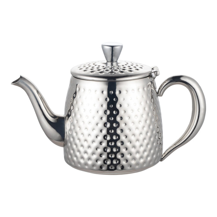 grunwerg Sandringham 1.35L Teapot Hammered Stainless Steel