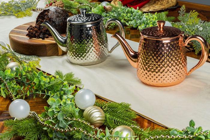 Grunwerg Sandringham 1L Teapot Hammered Copper Finish