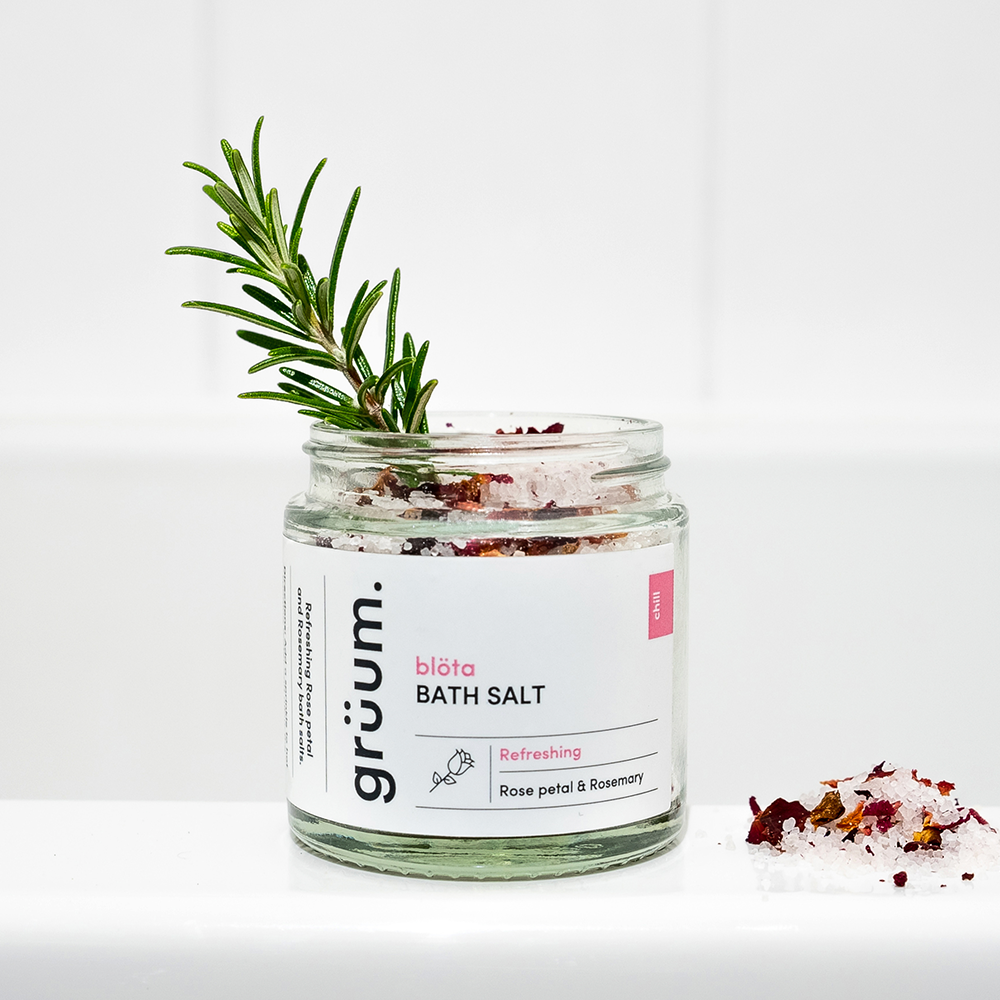 Grüum. Blöta Bath Salt – Rose Petal & Rosemary | 120ml