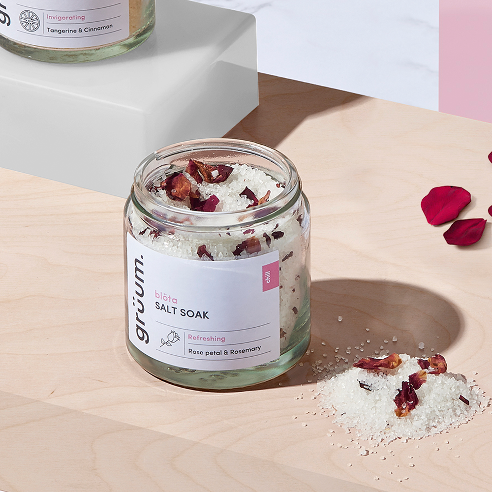 grüum. blöta Bath Salt – Rose Petal & Rosemary | 120ml