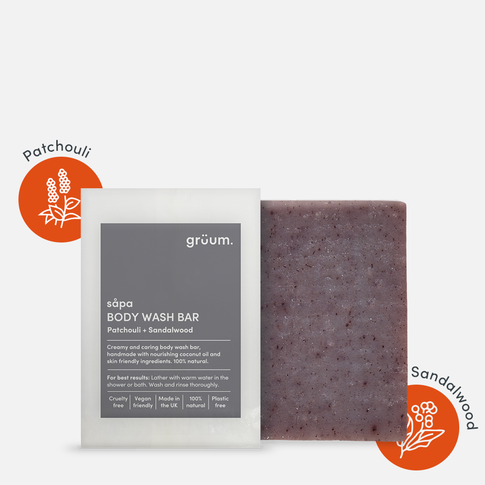 Grüum. Såpa Body Bar – Patchouli & Sandalwood | 95g