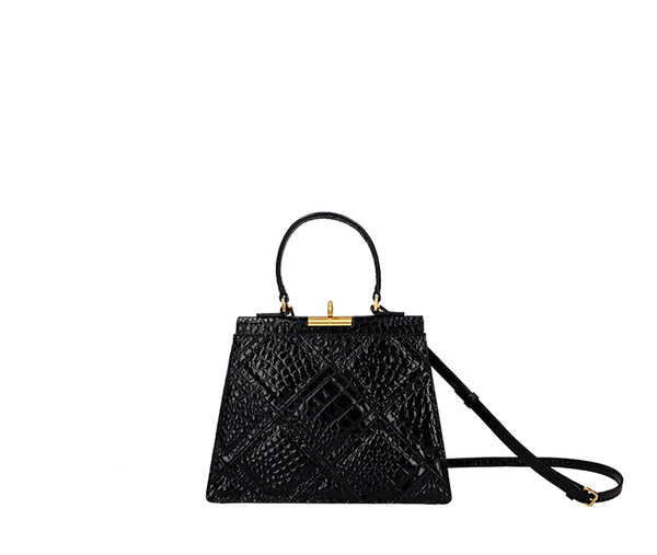 Gu_de Rose Bag - Black (Croc Embossed)