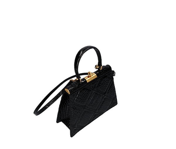 Gu_de Rose Bag - Black (Croc Embossed)