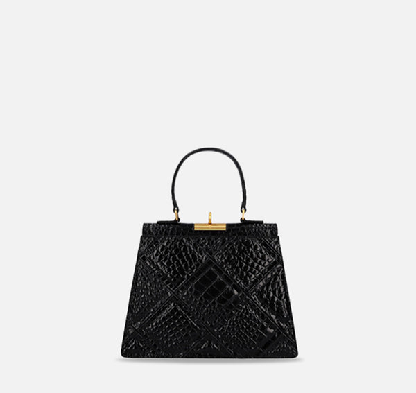 gu_de Rose Bag - Black (Croc Embossed)