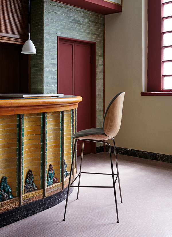 Gubi Beetle Bar Chair 3D Veneer - Front Upholstered