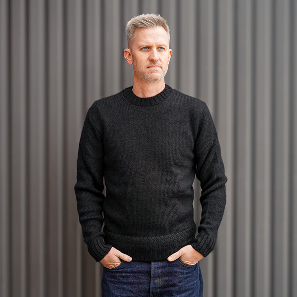 guilty parties 3sixteen Alpaca Crewneck Sweater - Black guilty parties 3sixteen Alpaca Crewneck Sweater - Black