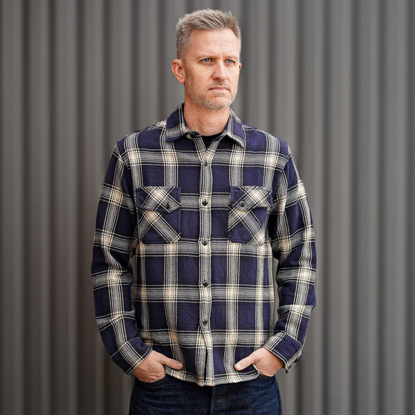 guilty parties 3sixteen Crosscut Flannel - Midnight Plaid guilty parties 3sixteen Crosscut Flannel - Midnight Plaid