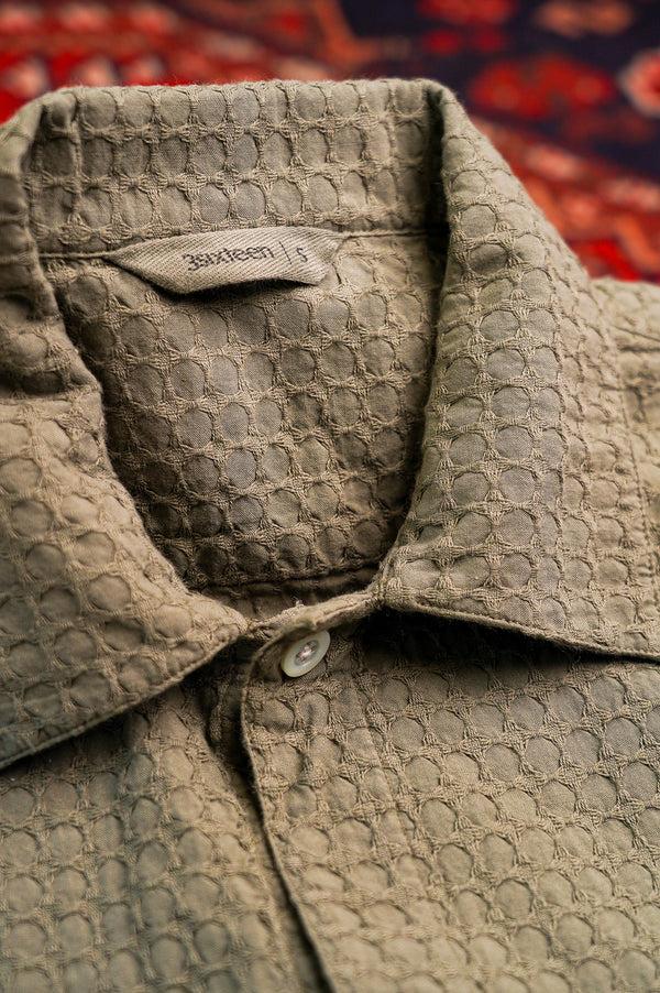 Guilty Parties 3sixteen Resort Shirt - Olive Geo Weave