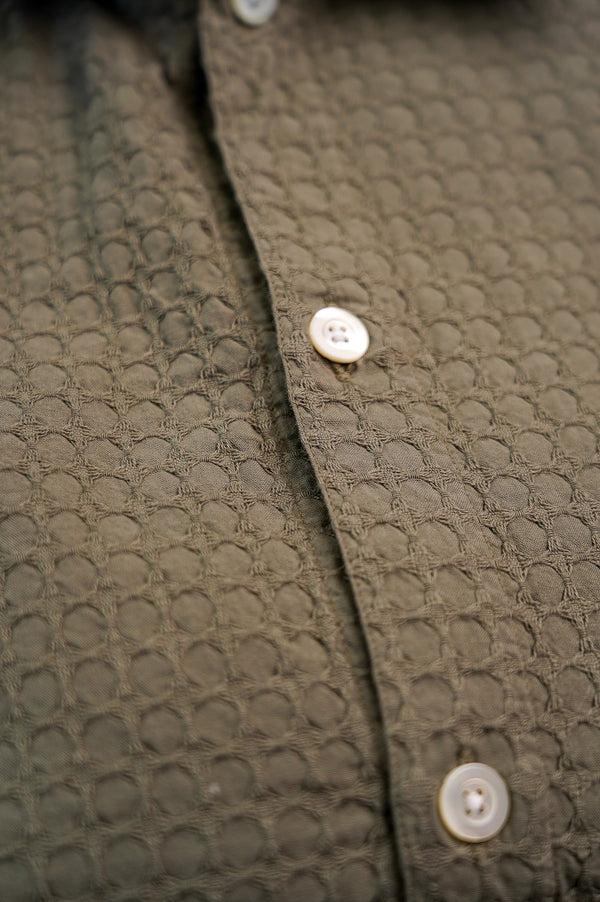 Guilty Parties 3sixteen Resort Shirt - Olive Geo Weave