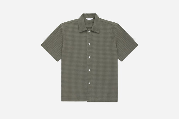 guilty parties 3sixteen Resort Shirt - Olive Geo Weave