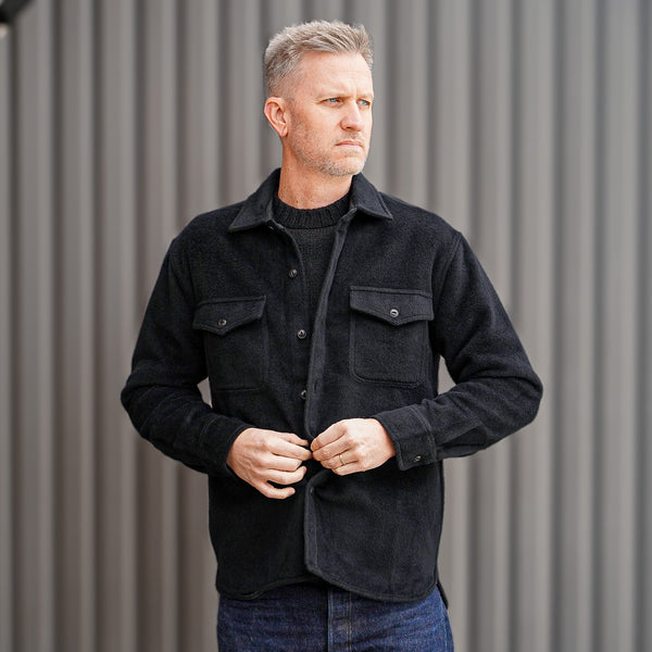 guilty parties 3sixteen USN Overshirt - Black Wool/Angora