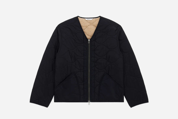 Guilty Parties 3sixteen Zip Liner Jacket - Black Nylon/Sherpa