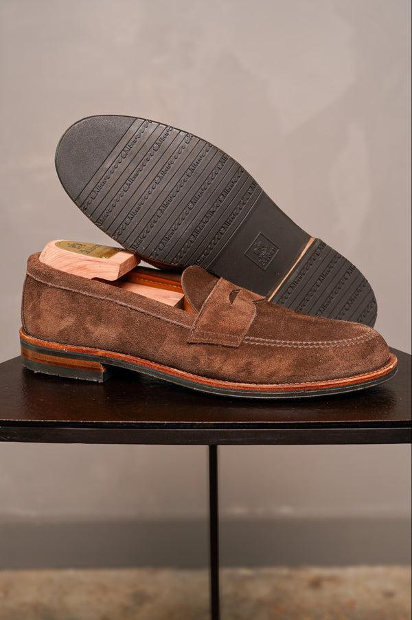guilty parties Alden 6224L Unlined Penny Loafer - Dark Brown Suede