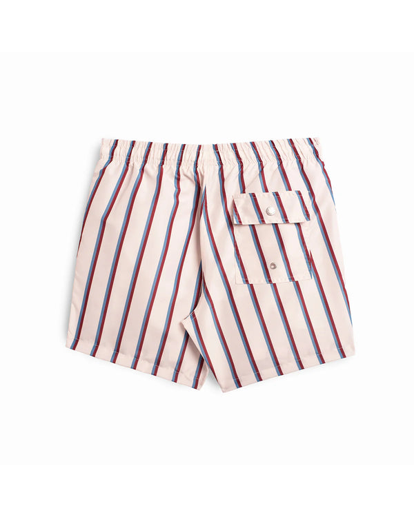 Guilty Parties Bather Swim Trunk - Red & Blue Fine Stripe