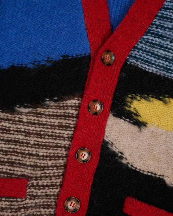 Guilty Parties Brain Dead Mixed Pattern Cardigan - Olive Multi