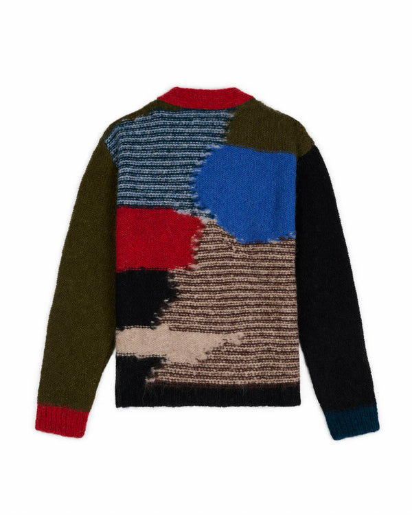 Guilty Parties Brain Dead Mixed Pattern Cardigan - Olive Multi