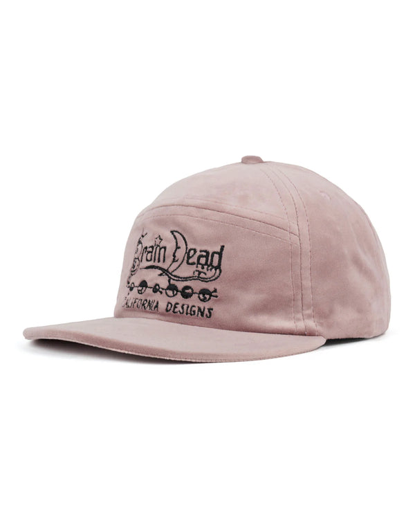Guilty Parties Brain Dead Velveteen Curved Front 6 Panel Hat - Pink
