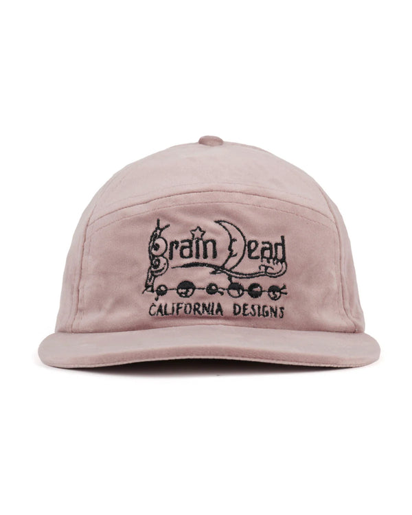 guilty parties Brain Dead Velveteen Curved Front 6 Panel Hat - Pink