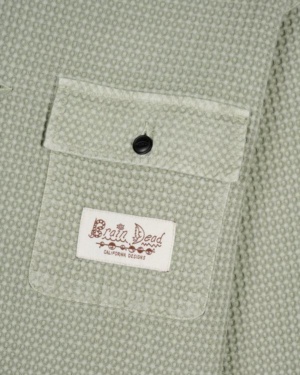 Guilty Parties Brain Dead Waffle Button Front Shirt - Stone