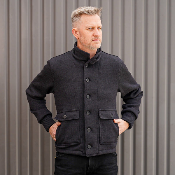 guilty parties Dehen 1920 Lined Submariner Sweater - Dark Charcoal