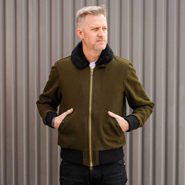 guilty parties Dehen 1920 Wool Flyers Club Jacket - Loden