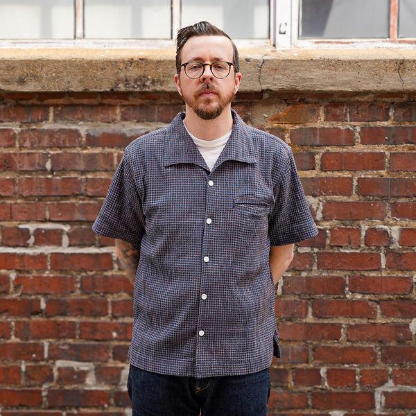 guilty parties Freenote Cloth Cayucos Shirt - Navy Plaid Seersucker