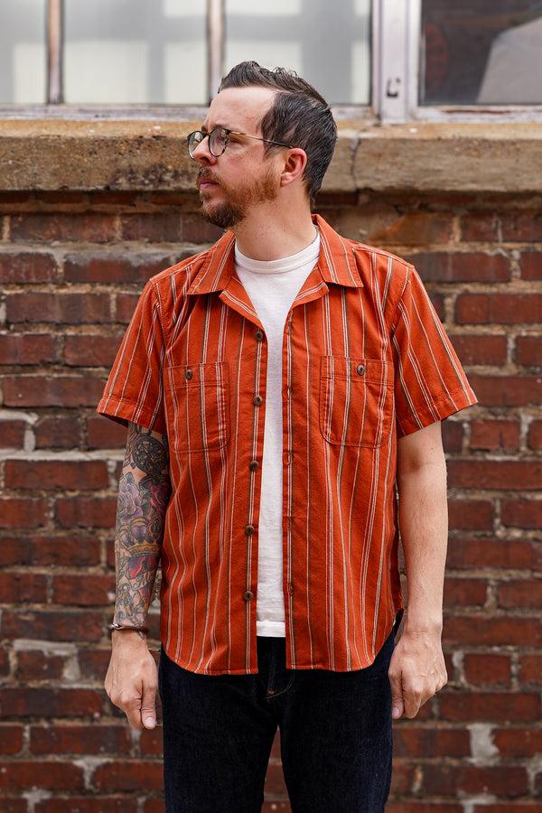 Guilty Parties Freenote Cloth Dayton Shirt - Orange Stripe