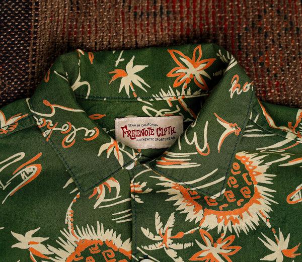 Guilty Parties Freenote Cloth Dean Double Pocket Shirt - Aloha Olive