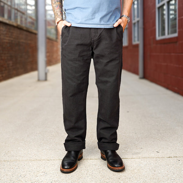 guilty parties Freenote Cloth Deck Pant Straight Fit 14oz Slub - Black