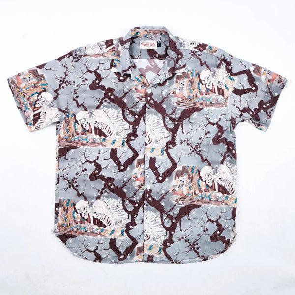 Guilty Parties Freenote Cloth Hawaiian Shirt - Light Blue Skeleton