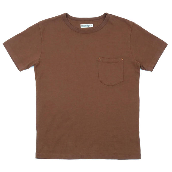 guilty parties Freenote Cloth Heavyweight 13oz Pocket Tee - Chocolate