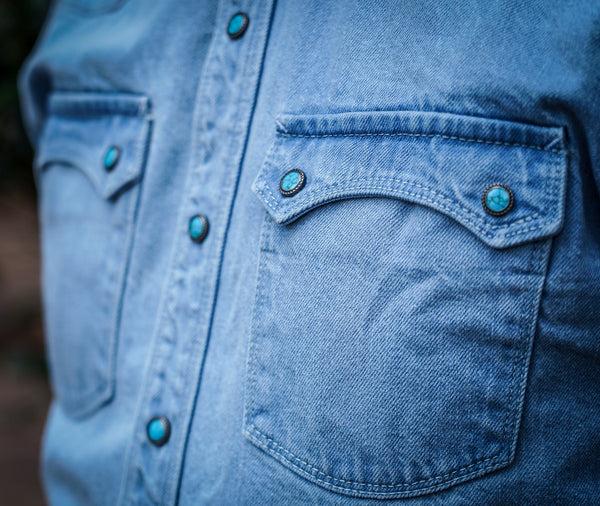 Guilty Parties Freenote Cloth Modern Western Shirt - 11oz Bleached Denim