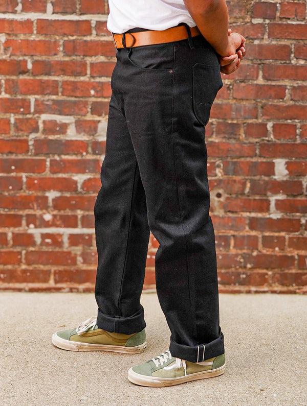 guilty parties Freenote Cloth Modesto Wide Leg - 17oz Double Black Slub