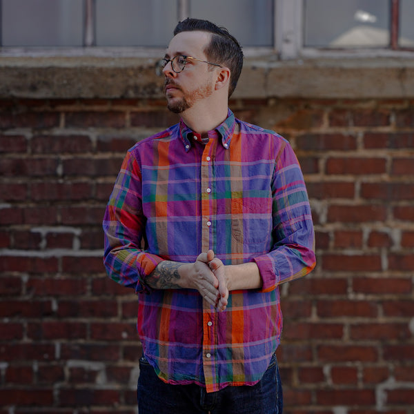 guilty parties Gitman Vintage Original Madras Shirt - Purple