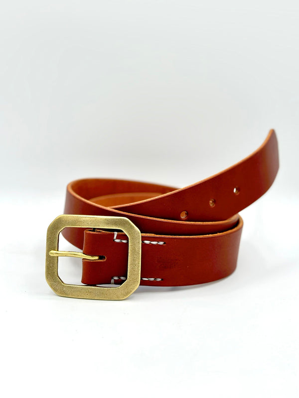 guilty parties Keller Goods 1.5" Leather Belt - Brown
