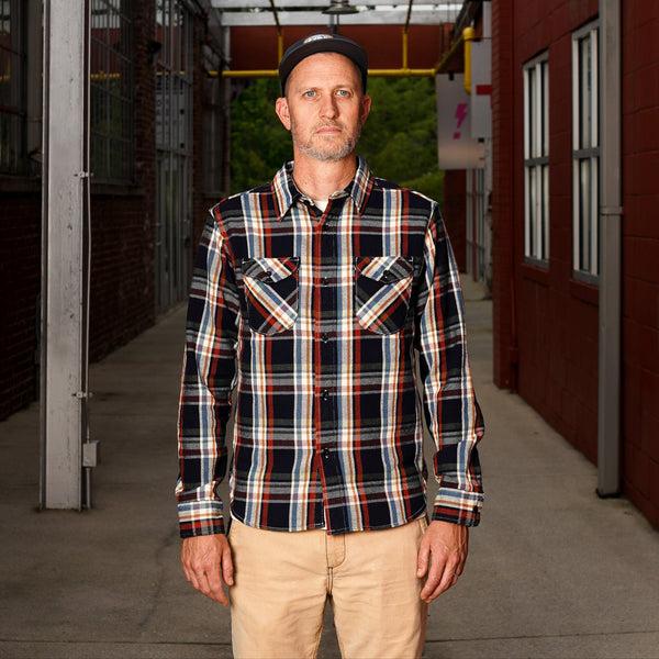 guilty parties UES Heavy Flannel Shirt - Navy