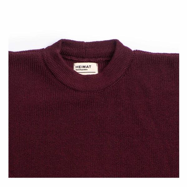 Guilty Parties Heimat Textil Merino Rundhal Crewneck - Burgundy