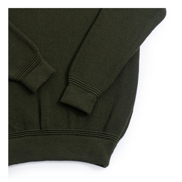 Guilty Parties Heimat Textil Merino Rundhal Crewneck - Military Green