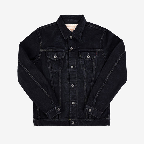 Guilty Parties Iron Heart IH-526Lod 19oz Left-Hand Twill Selvedge Denim Type III Jacket - Indigo Overdyed Black