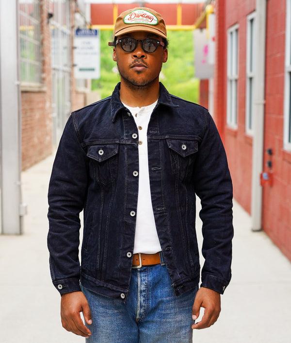 Guilty Parties Iron Heart IH-526Lod 19oz Left-Hand Twill Selvedge Denim Type III Jacket - Indigo Overdyed Black