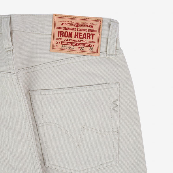 guilty parties Iron Heart IH-555-PIQ 14oz Cotton Piqué Super Slim Cut Jeans - Ecru