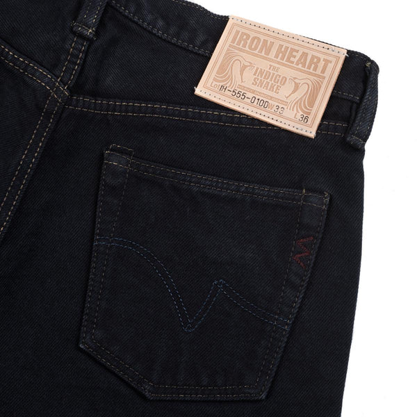 guilty parties Iron Heart IH-555S-21od 21oz Selvedge Denim Super Slim Cut Jeans - Indigo Overdyed Black